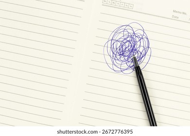 Abstract scribble concept of a stress problem.