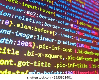 Abstract seamless zigzag pattern with waves in white, green, blue, lilac tones. Web server data on a monitor. Sale  tagcloud. Web development with html. Coding concept. Love multilingual word.