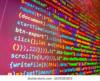 Abstract seamless zigzag pattern with waves in white, green, blue, lilac tones. Programmer developer screen. I love you. Software development pattern. Blue software developer. Super top secret.