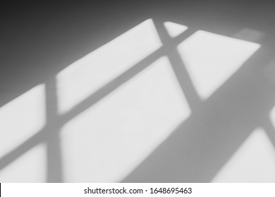 Abstract Shadow Of The Window In Morning Light On White Wall Texture Background