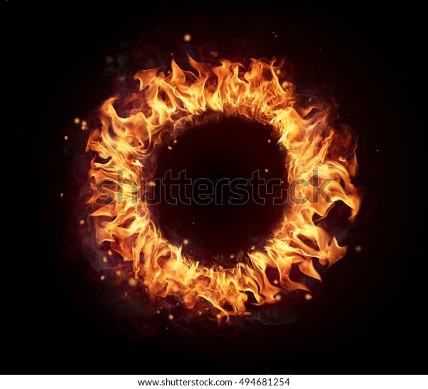 Abstract Shape Fire Circle Isolated On Stock Photo (Edit Now) 494681254