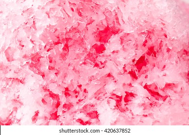 Abstract Shaved Ice With Strawberry Syrup (texture / Pattern / Background)