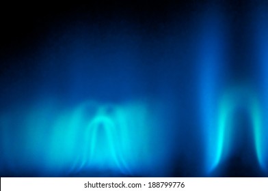 An Abstract Shot Of The Blue Flame Of A Gas Heater.