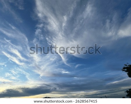 The abstract shot of cloudscape with blue sky.