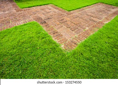 Abstract Sidewalk And Grass