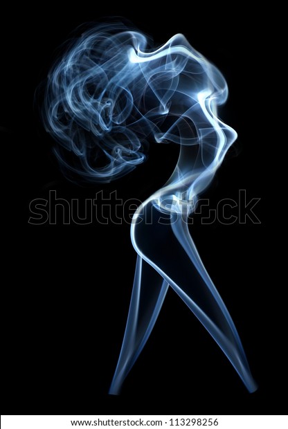 Abstract Smoke Beautiful Woman Isolated On Stock Photo (Edit Now) 113298256