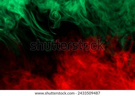 Abstract Smoke Patterns in Red and Green Colors