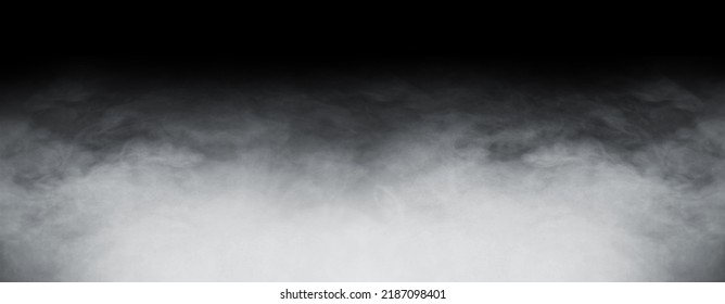 Abstract Smoke Texture Frame Over Dark Black Background. Fog In The Darkness.