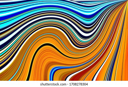 Abstract a smooth pattern of smoothly running lines in the form of a wave. Bright modern design.