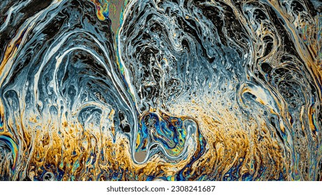 Abstract soap bubble with a background formed by light reflecting 