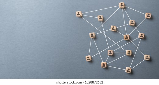 Abstract social network on a metallic background with copy space - Shutterstock ID 1828872632
