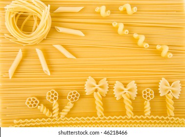 abstract solar picture of Italian pasta surface close up top view - Powered by Shutterstock