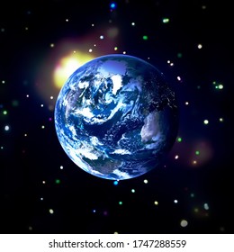 Abstract space background with earth. The elements of this image furnished by NASA.