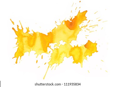 168,347 Yellow orange watercolor splash Images, Stock Photos & Vectors ...
