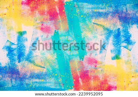 Abstract splatter color background, colorful paint drops ink splashes grunge card design.