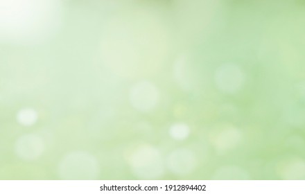 Abstract Spring Green Background With Bokeh