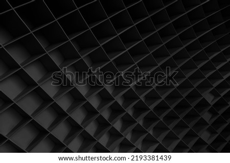 Abstract squares black wall background. geometric dark wall facade background
