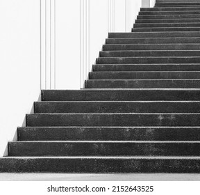 Abstract stairs in the city. Abstract steps, cement stairs,wIde stone stairway often seen on monuments and landmarks,wide stone stairs, steps,diagonal, nobody. - Shutterstock ID 2152643525