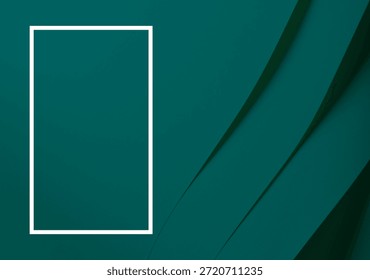 Abstract structured background highlighting transformative teal as the color of 2026 through sharp diagonal movement and clean negative space. A framed swatch and deep turquoise-green tonality create