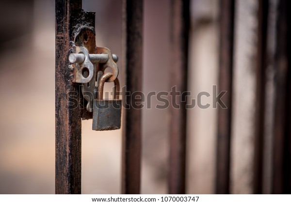 Abstract Style Closeup Rusty Padlock On Stock Photo Edit Now