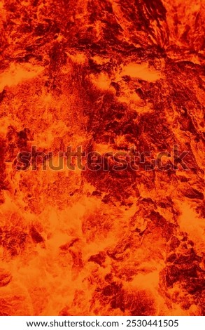 Abstract Surface With Fiery Red Patterns Stock Photo. Molten Surface Of Hot Magma Detailed Image For Vertical Story

