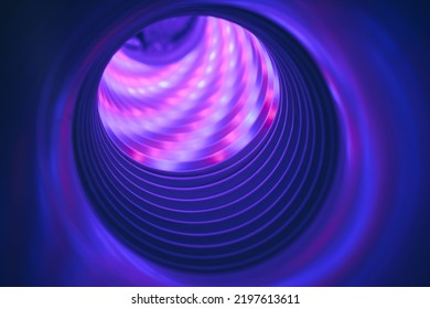Abstract swirl tunnel with violet light on a background pattern textured for design.
