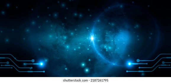 Abstract technology background, the circuit board on dark blue color with cloud and smoke floating up the interior texture. illustration-tech or digital future technology concept.  - Shutterstock ID 2187261795