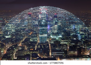 Abstract Technology Background In London For Global Business Concept 