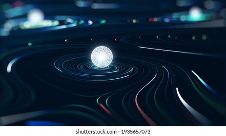  Abstract technology big data concept. Motion graphic for abstract data center, data flow. Transferring of big data and storage of block chain, server,  hi-speed internet. 3D Rendering. - Shutterstock ID 1935657073