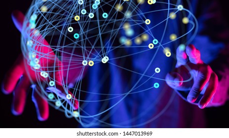 Abstract technology geometric and data