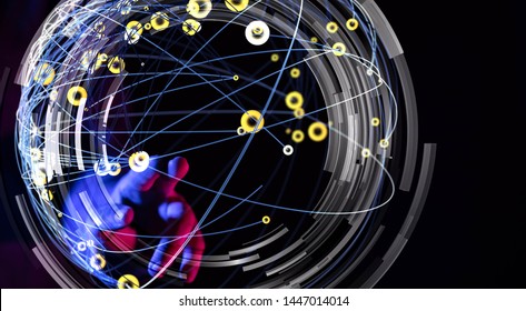 Abstract technology geometric and data