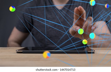 Abstract technology geometric and data