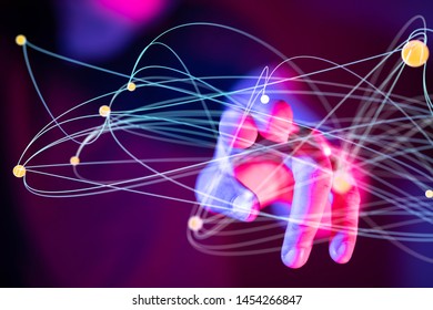 Abstract technology geometric and data