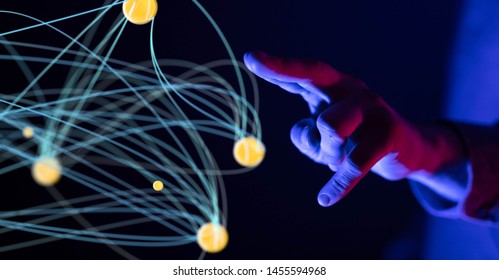 Abstract technology geometric and data