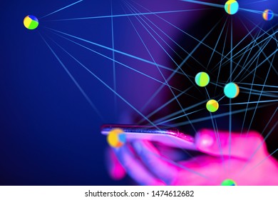 Abstract technology geometric and data