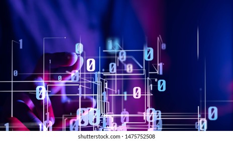 Abstract technology geometric and data