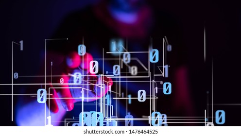 Abstract technology geometric and data