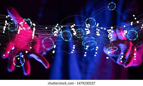 Abstract technology geometric and data