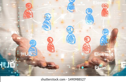 Abstract technology geometric and data
