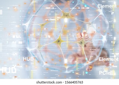 Abstract technology geometric and data