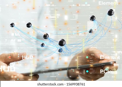 Abstract technology geometric and data