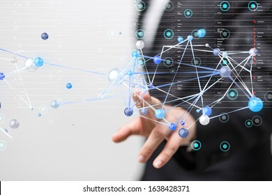 Abstract technology geometric and data