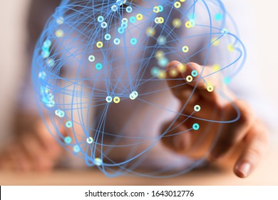 Abstract technology geometric and data
