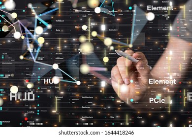 Abstract technology geometric and data