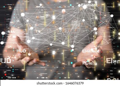 Abstract technology geometric and data
