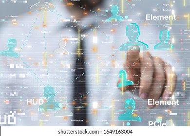 Abstract technology geometric and data