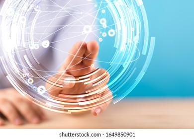 Abstract technology geometric and data