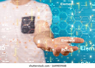Abstract technology geometric and data