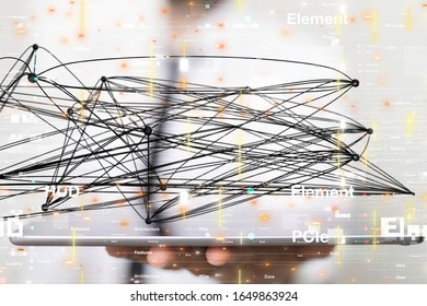 Abstract technology geometric and data