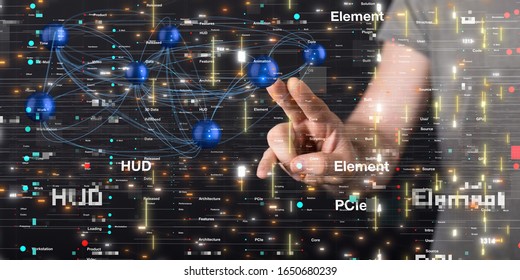 Abstract technology geometric and data